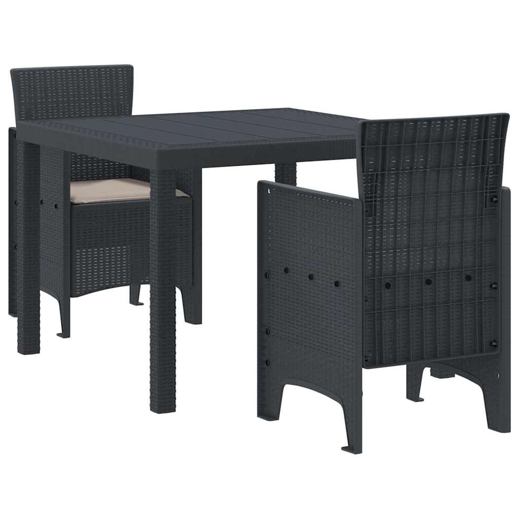 Have Spisebordssæt 3 pcs Antracit Polt rattan