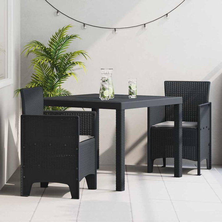 Have Spisebordssæt 3 pcs Antracit Polt rattan