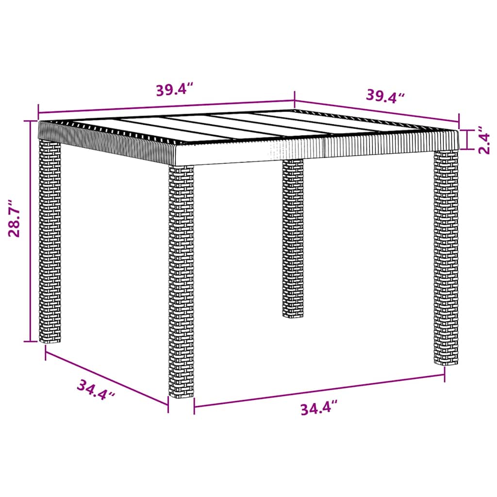 Have Spisebordssæt 3 pcs Antracit Polt rattan