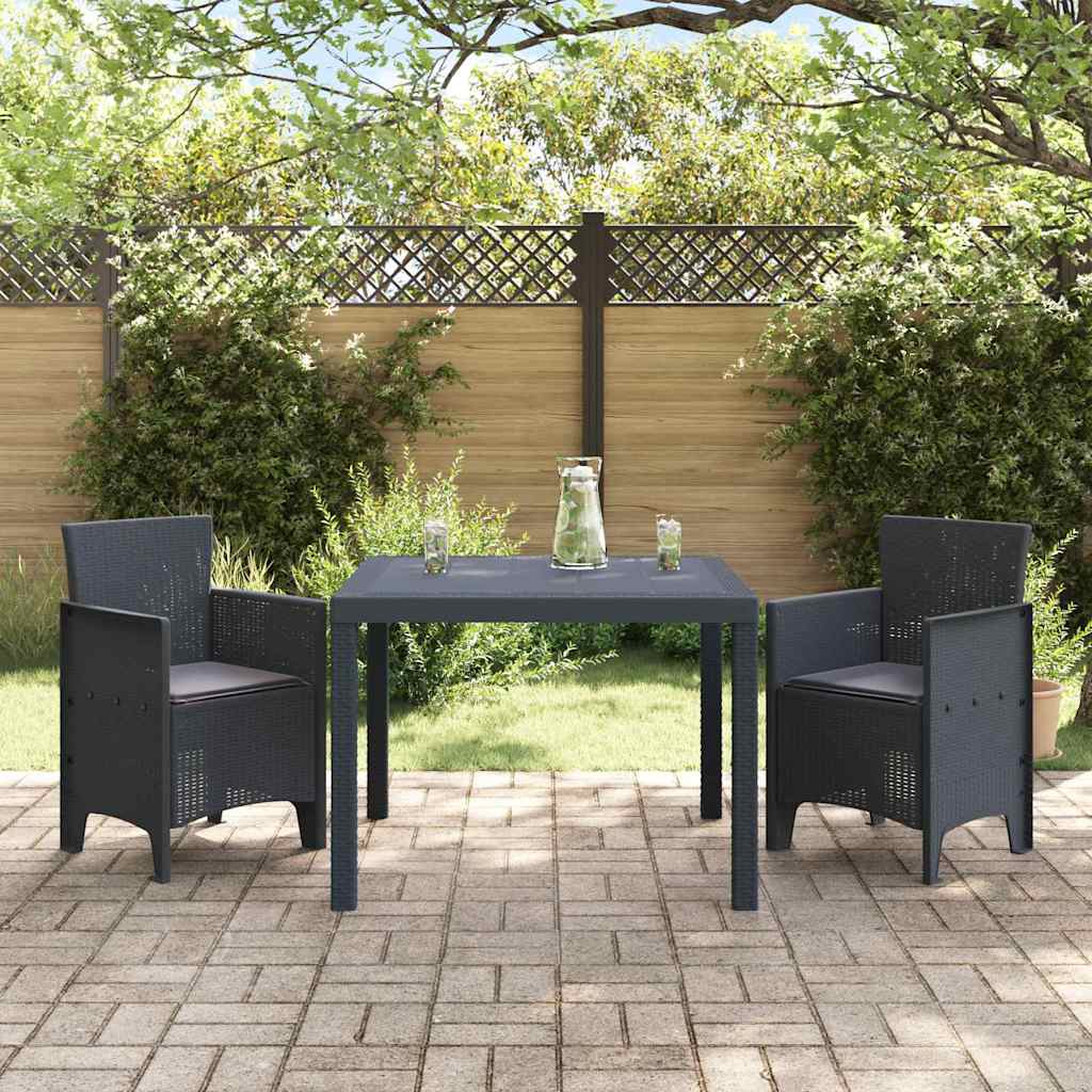 Have Spisebordssæt 3 pcs Antracit Polt rattan