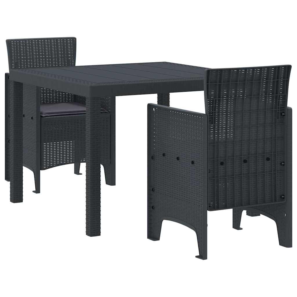 Have Spisebordssæt 3 pcs Antracit Polt rattan