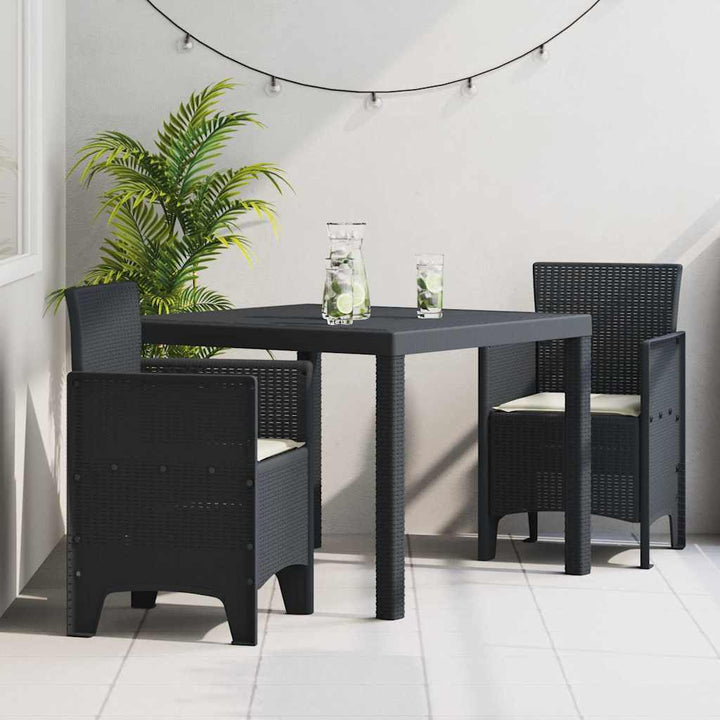 Have Spisebordssæt 3 pcs Antracit Polt rattan