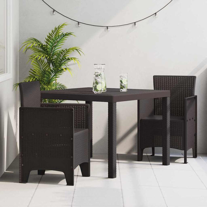 Have Spisebordssæt 3 pcs Brun Polt rattan