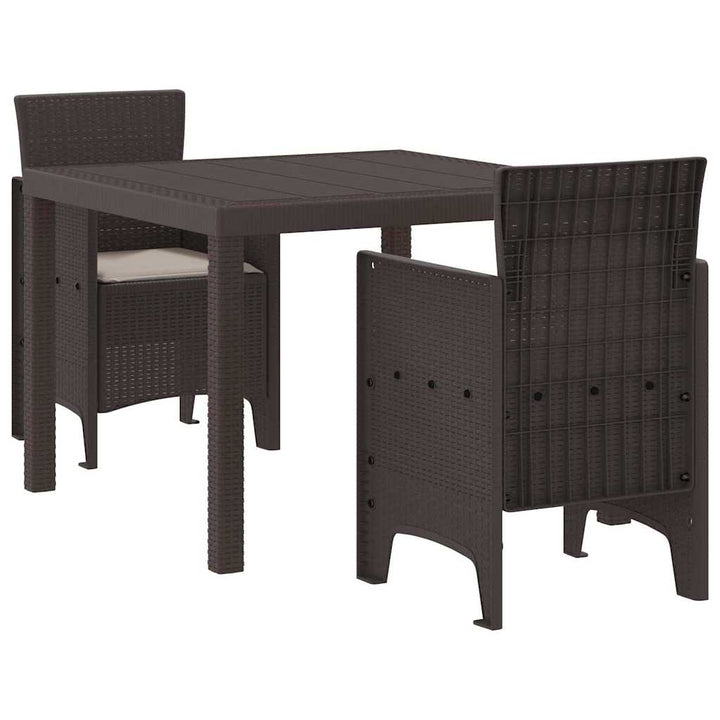 Have Spisebordssæt 3 pcs Brun Polt rattan