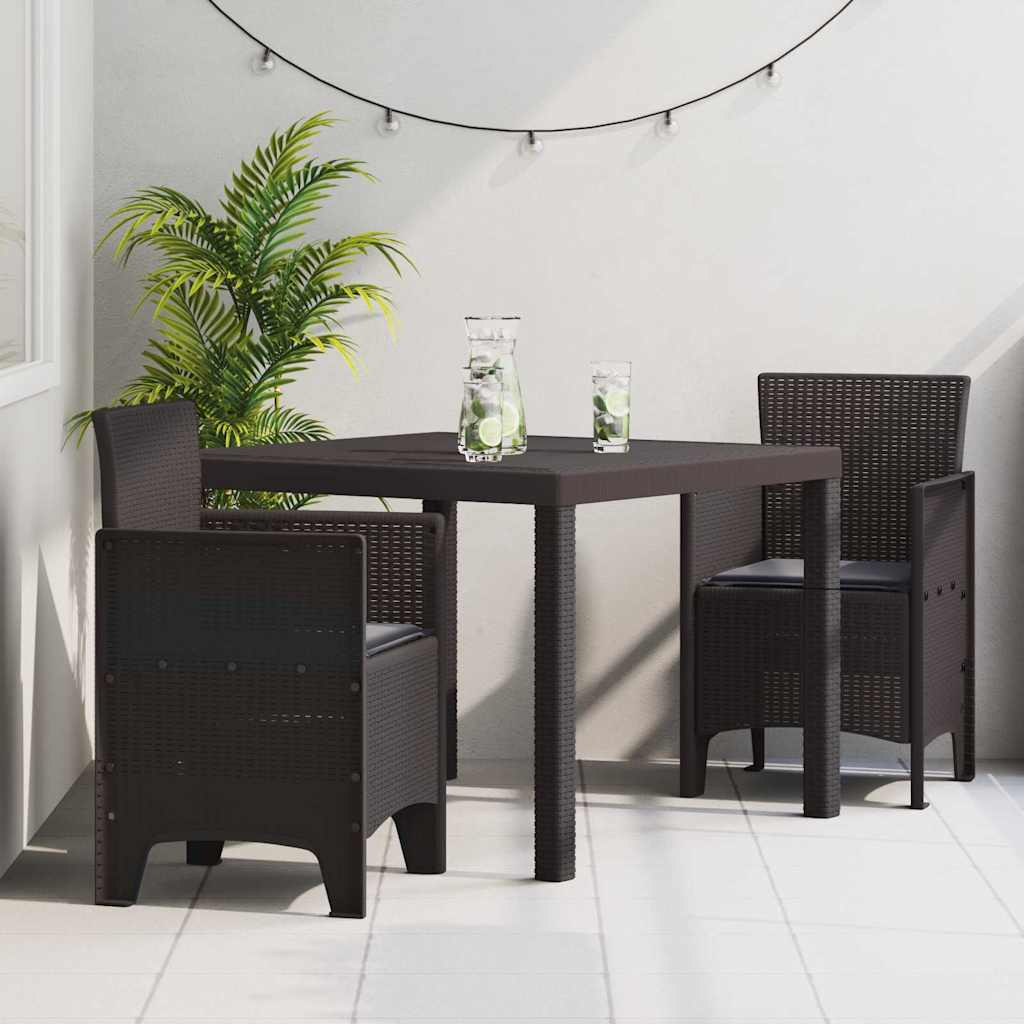 Have Spisebordssæt 3 pcs Brun Polt rattan