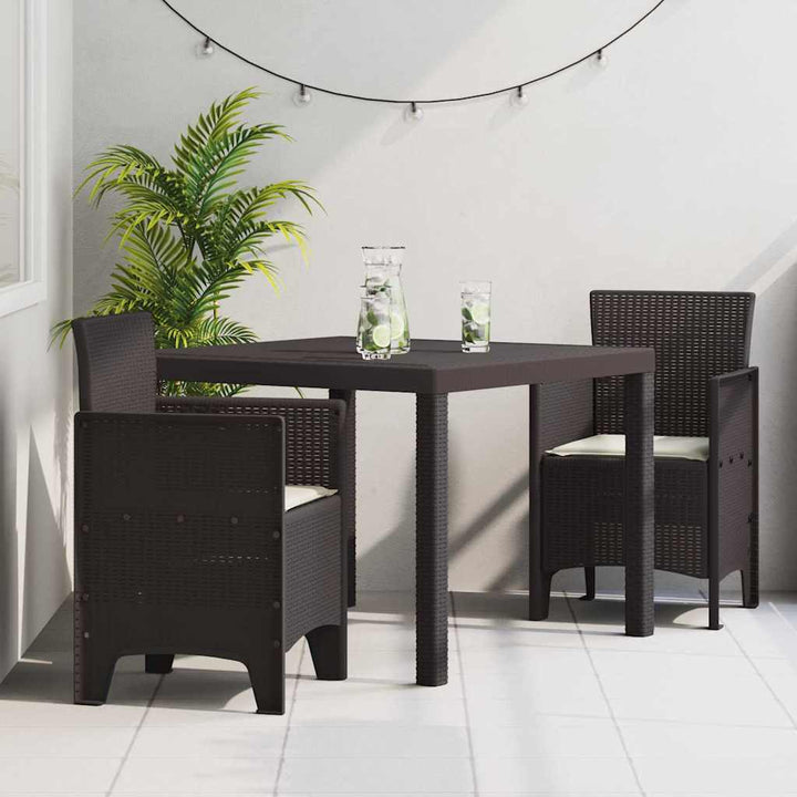 Have Spisebordssæt 3 pcs Brun Polt rattan