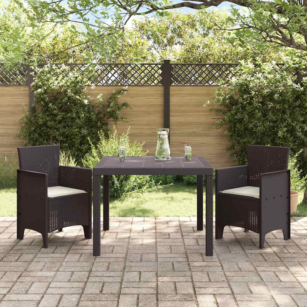 Have Spisebordssæt 3 pcs Brun Polt rattan