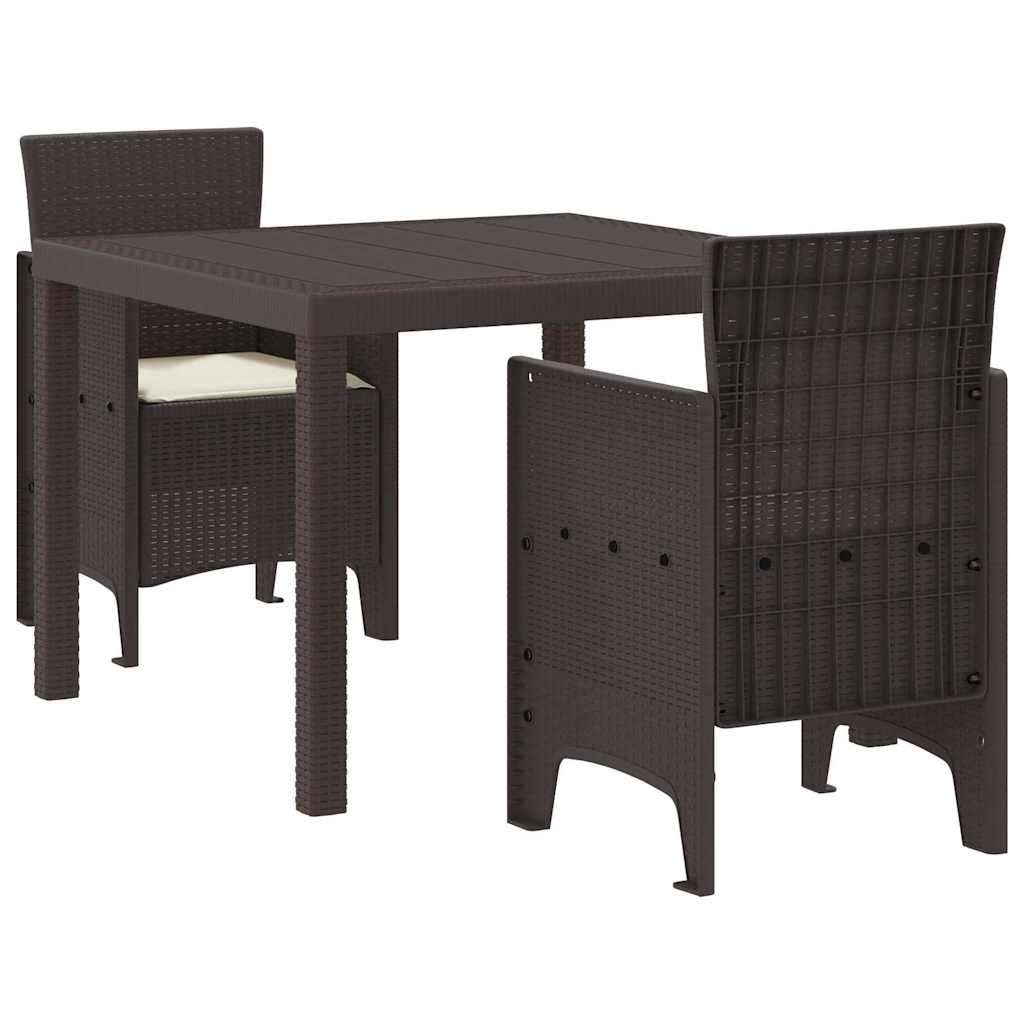 Have Spisebordssæt 3 pcs Brun Polt rattan