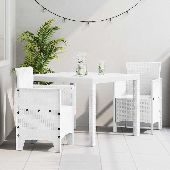 Have Spisebordssæt 3 pcs Hvid Polt rattan