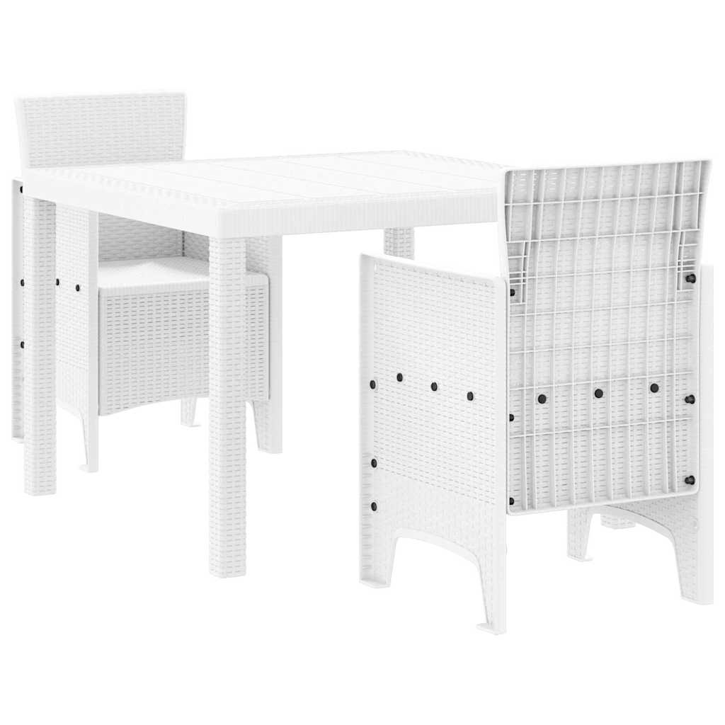 Have Spisebordssæt 3 pcs Hvid Polt rattan