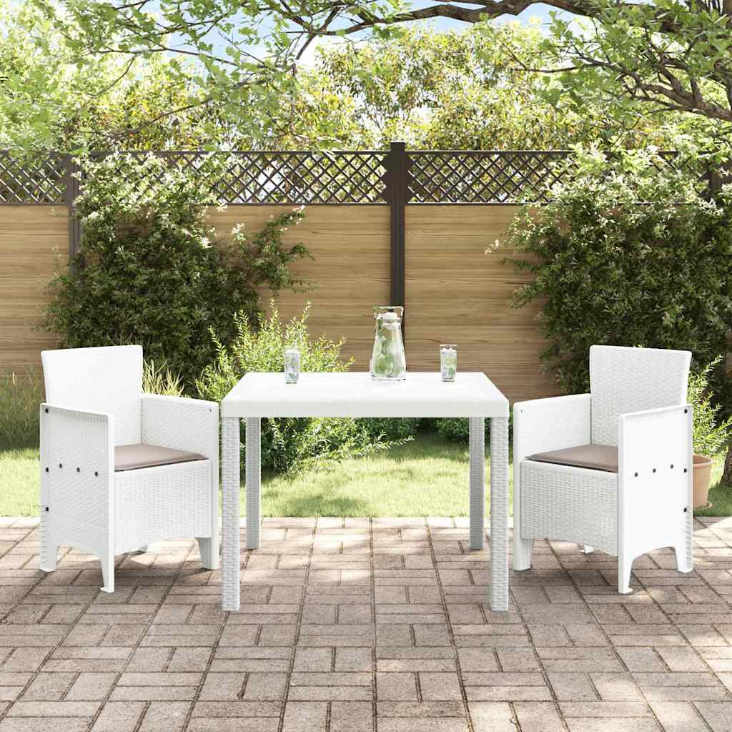 Have Spisebordssæt 3 pcs Hvid Polt rattan