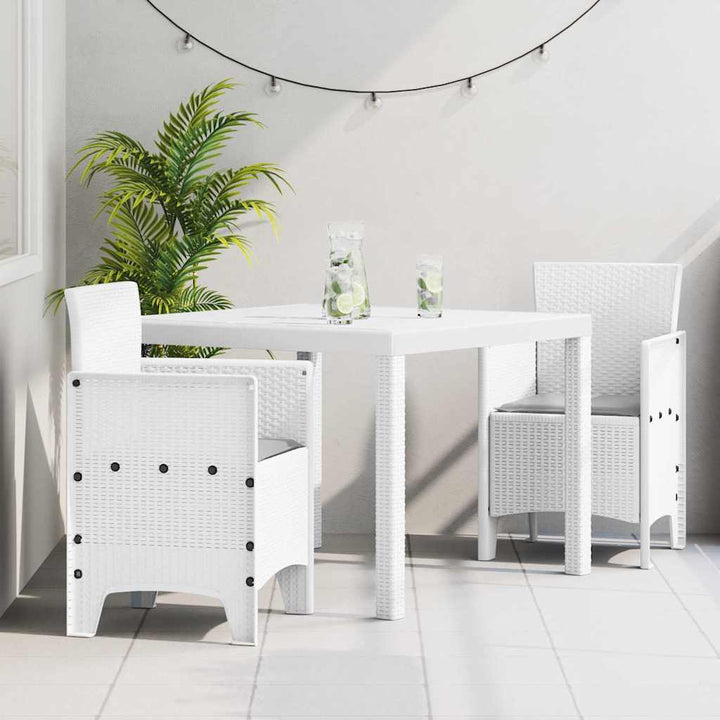 Have Spisebordssæt 3 pcs Hvid Polt rattan