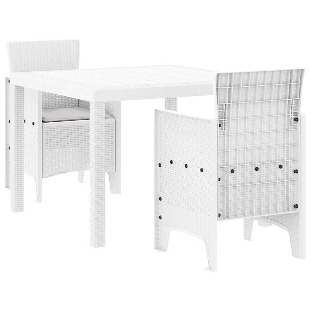Have Spisebordssæt 3 pcs Hvid Polt rattan