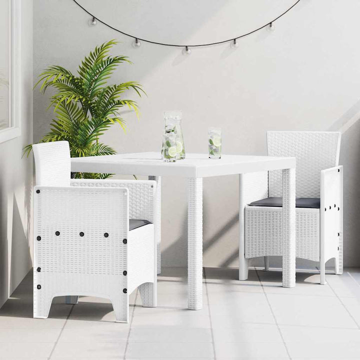 Have Spisebordssæt 3 pcs Hvid Polt rattan