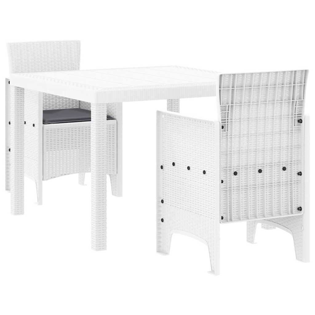 Have Spisebordssæt 3 pcs Hvid Polt rattan