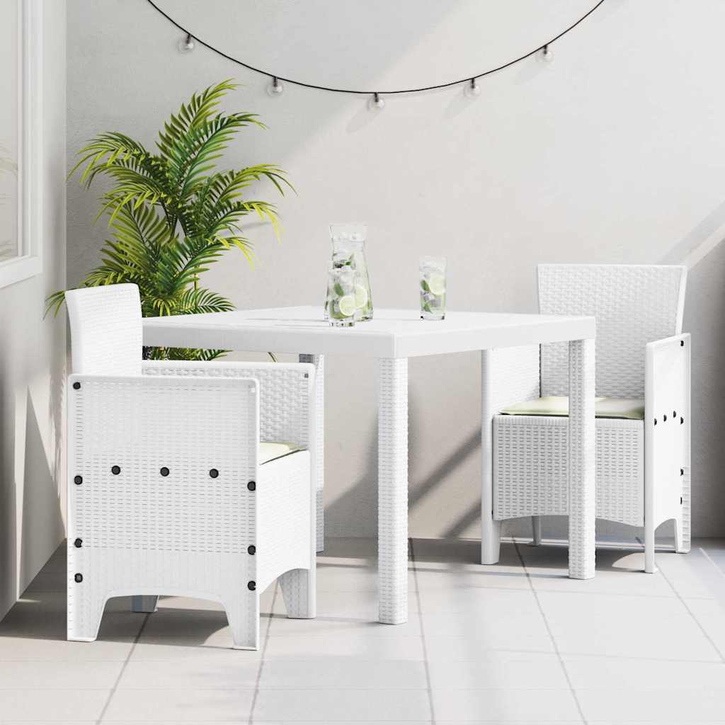 Have Spisebordssæt 3 pcs Hvid Polt rattan