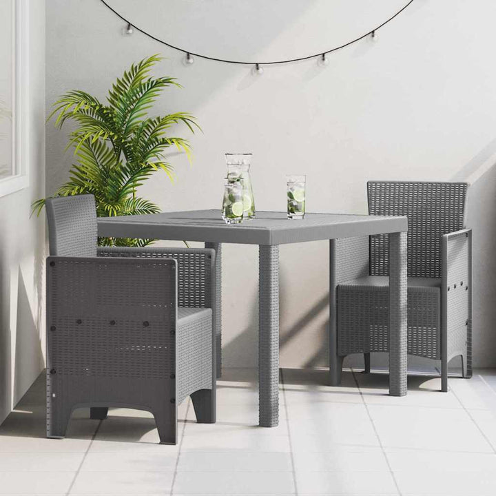 Have Spisebordssæt 3 pcs Lysegrå Polt rattan