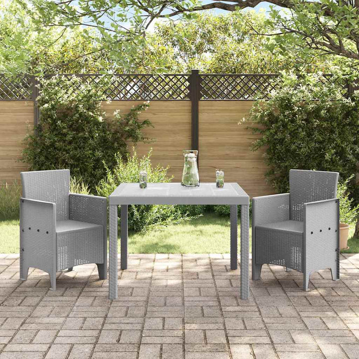 Have Spisebordssæt 3 pcs Lysegrå Polt rattan