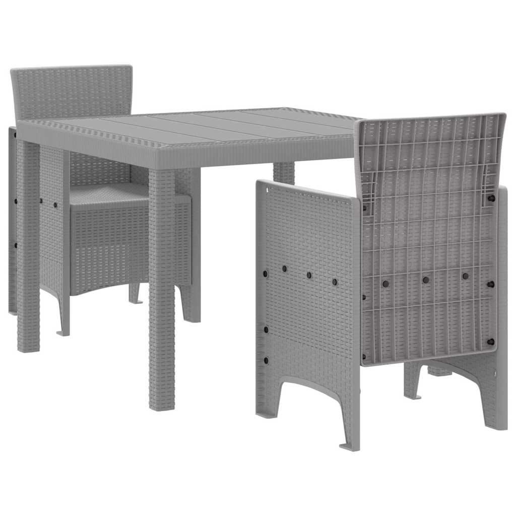 Have Spisebordssæt 3 pcs Lysegrå Polt rattan