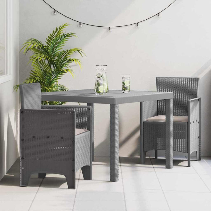 Have Spisebordssæt 3 pcs Lysegrå Polt rattan