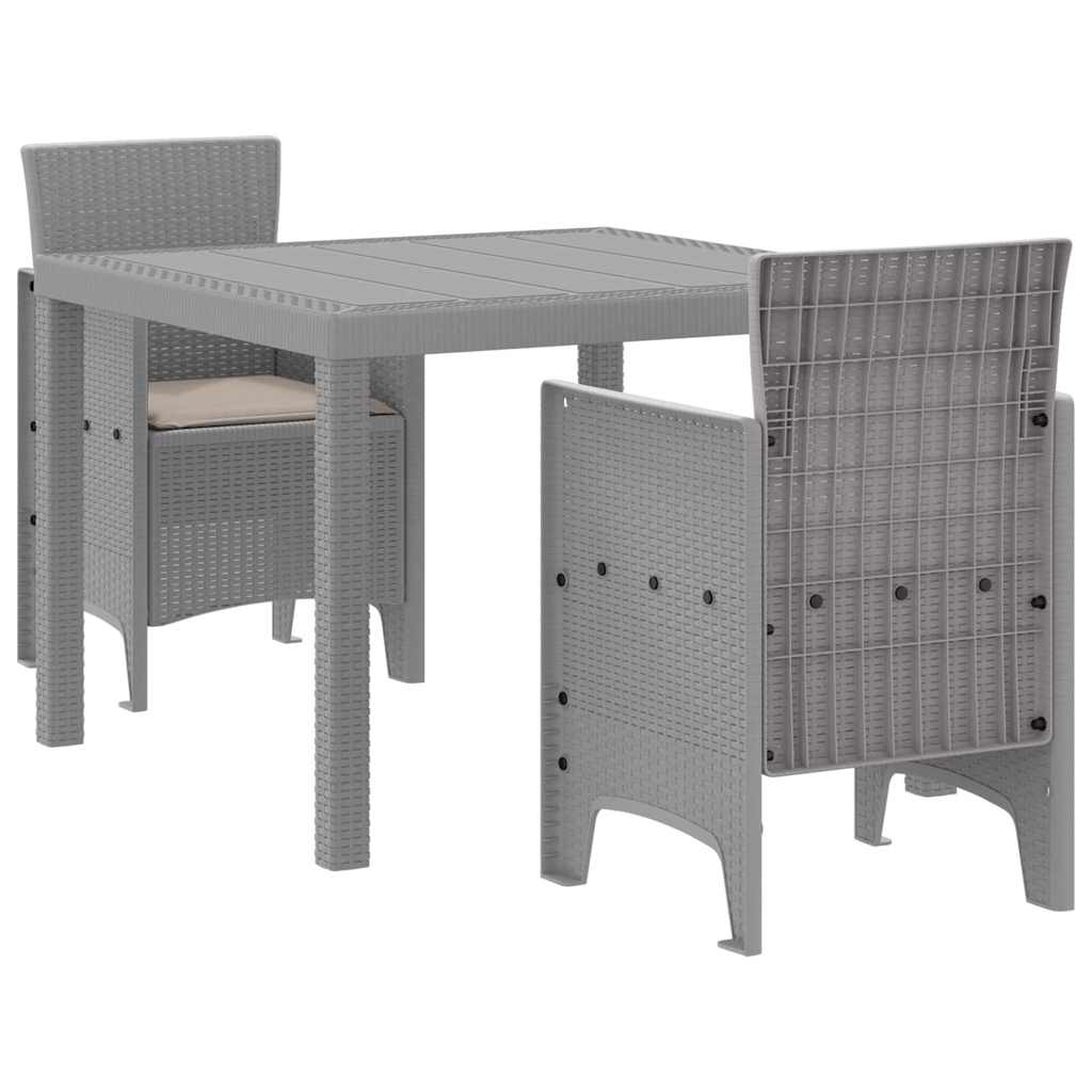 Have Spisebordssæt 3 pcs Lysegrå Polt rattan