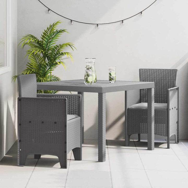 Have Spisebordssæt 3 pcs Lysegrå Polt rattan