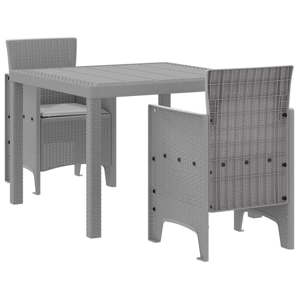 Have Spisebordssæt 3 pcs Lysegrå Polt rattan