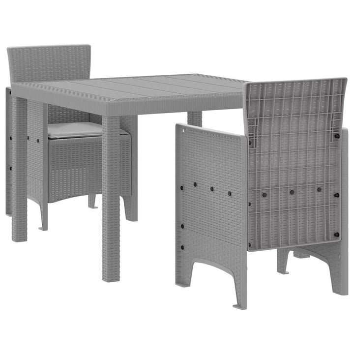 Have Spisebordssæt 3 pcs Lysegrå Polt rattan