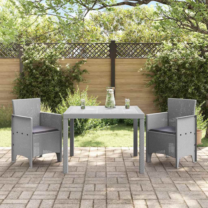 Have Spisebordssæt 3 pcs Lysegrå Polt rattan