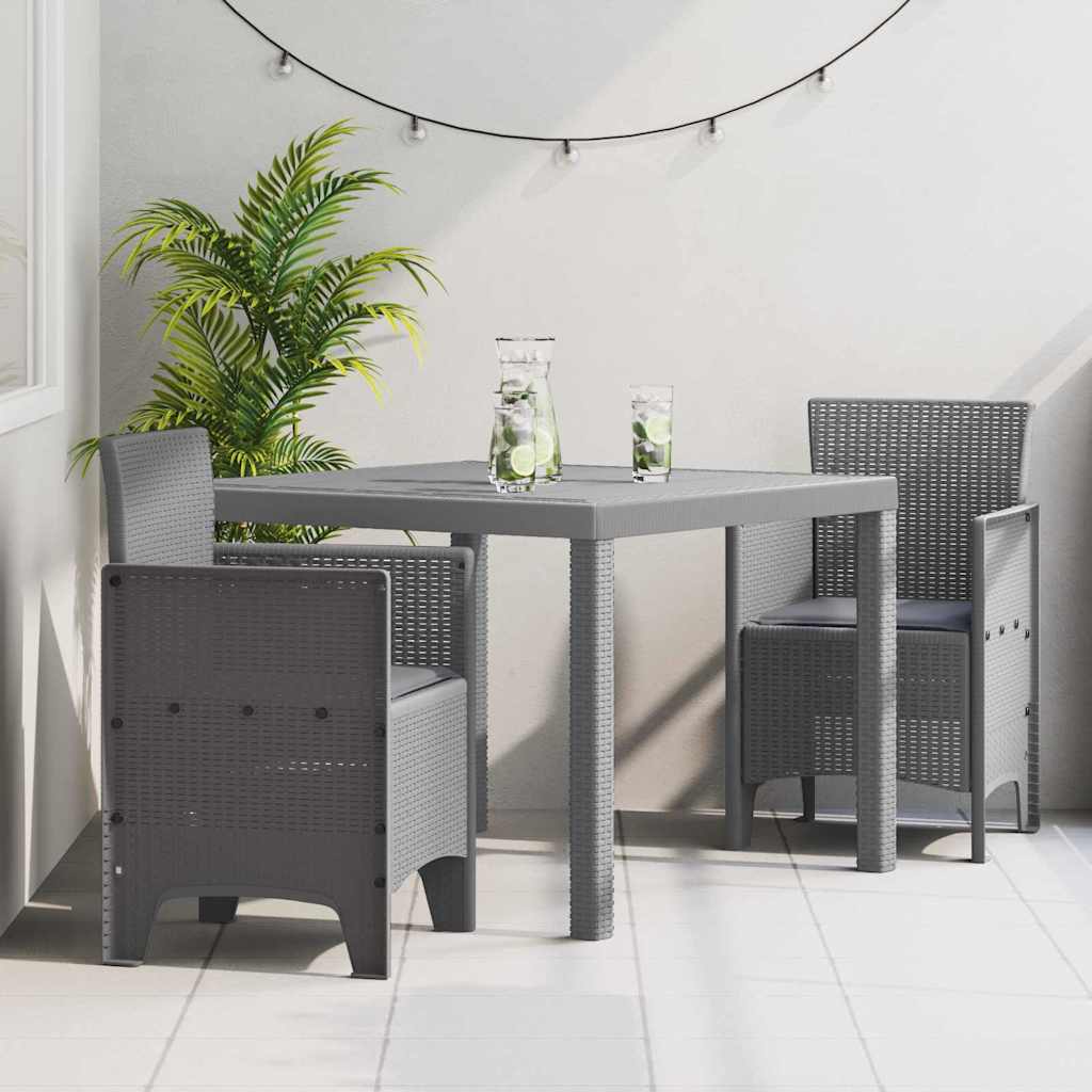 Have Spisebordssæt 3 pcs Lysegrå Polt rattan