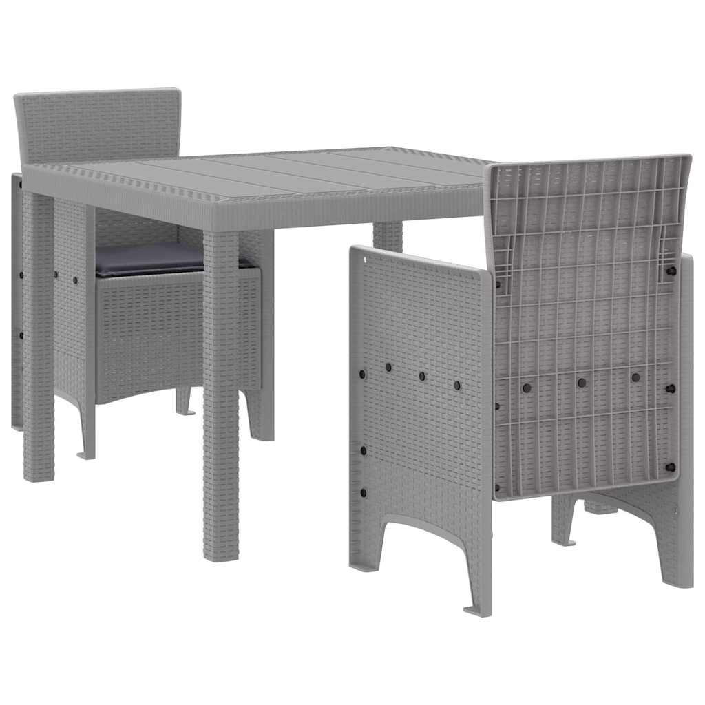 Have Spisebordssæt 3 pcs Lysegrå Polt rattan