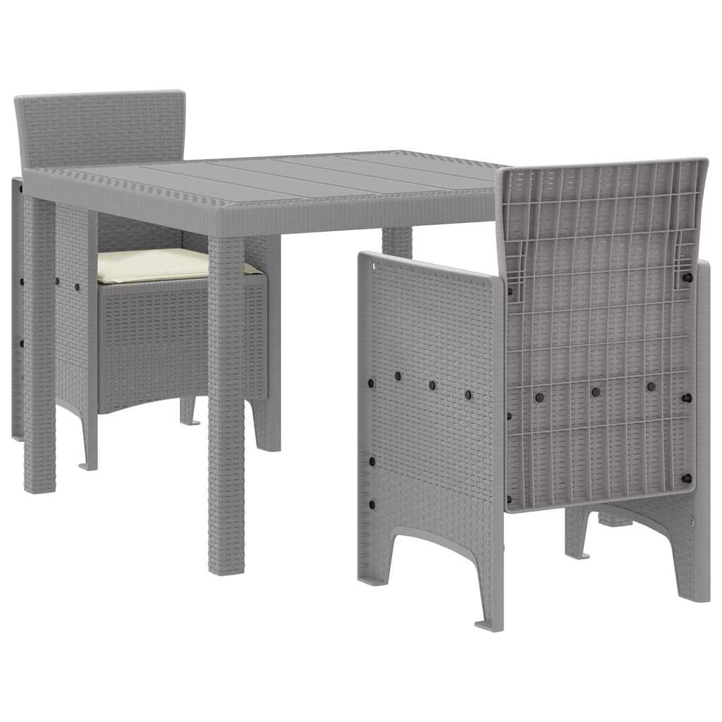 Have Spisebordssæt 3 pcs Lysegrå Polt rattan