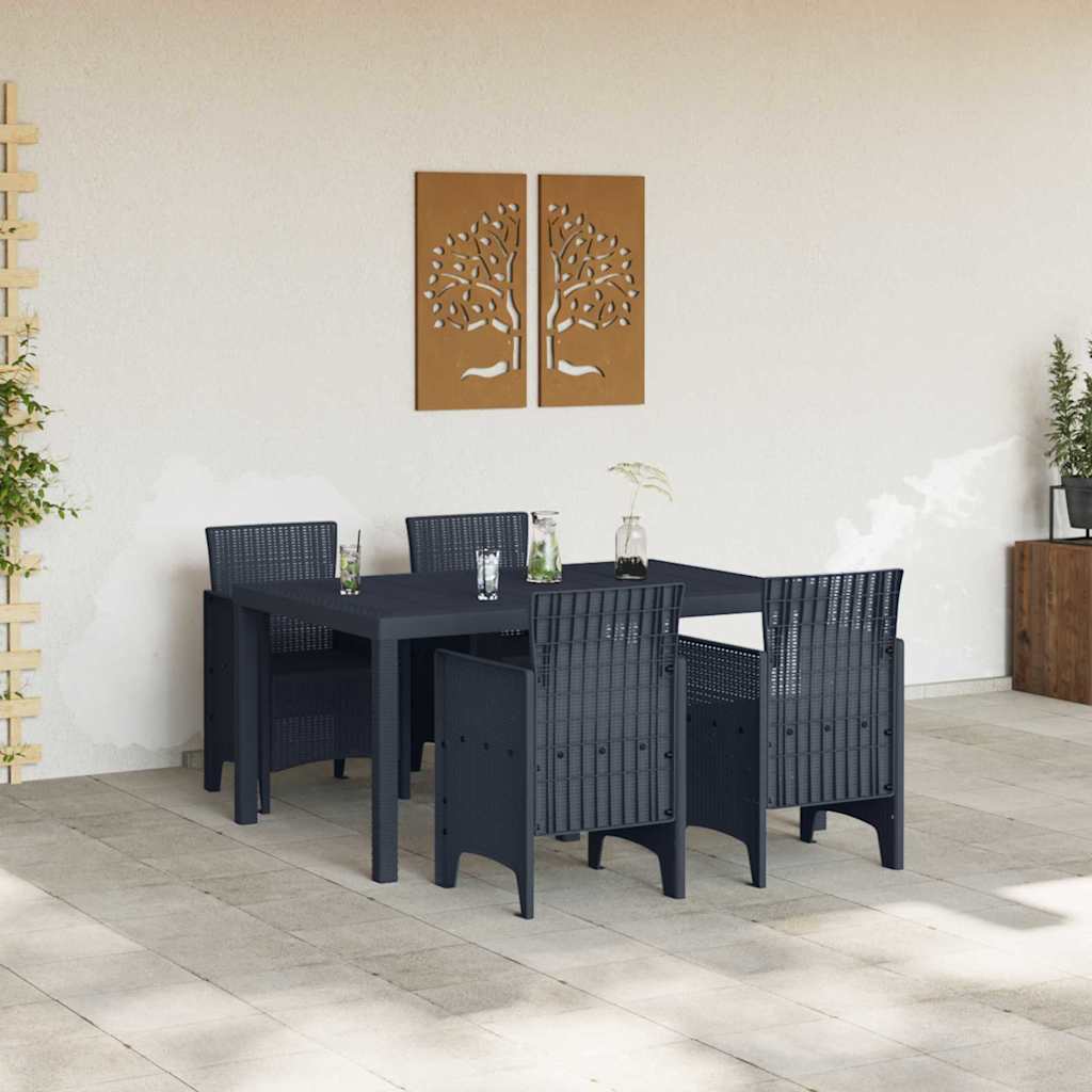 Have Spisebordssæt 5 pcs Antracit Polt rattan