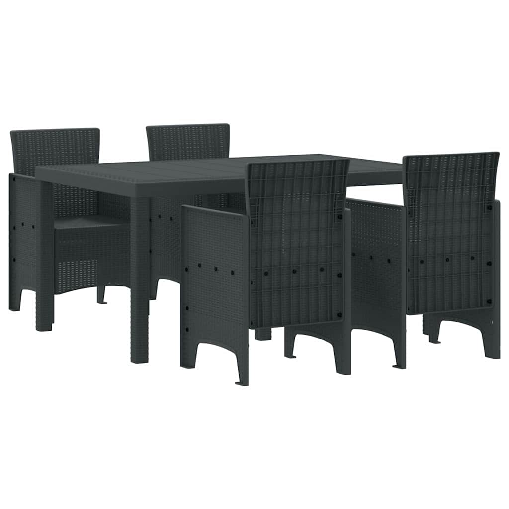 Have Spisebordssæt 5 pcs Antracit Polt rattan
