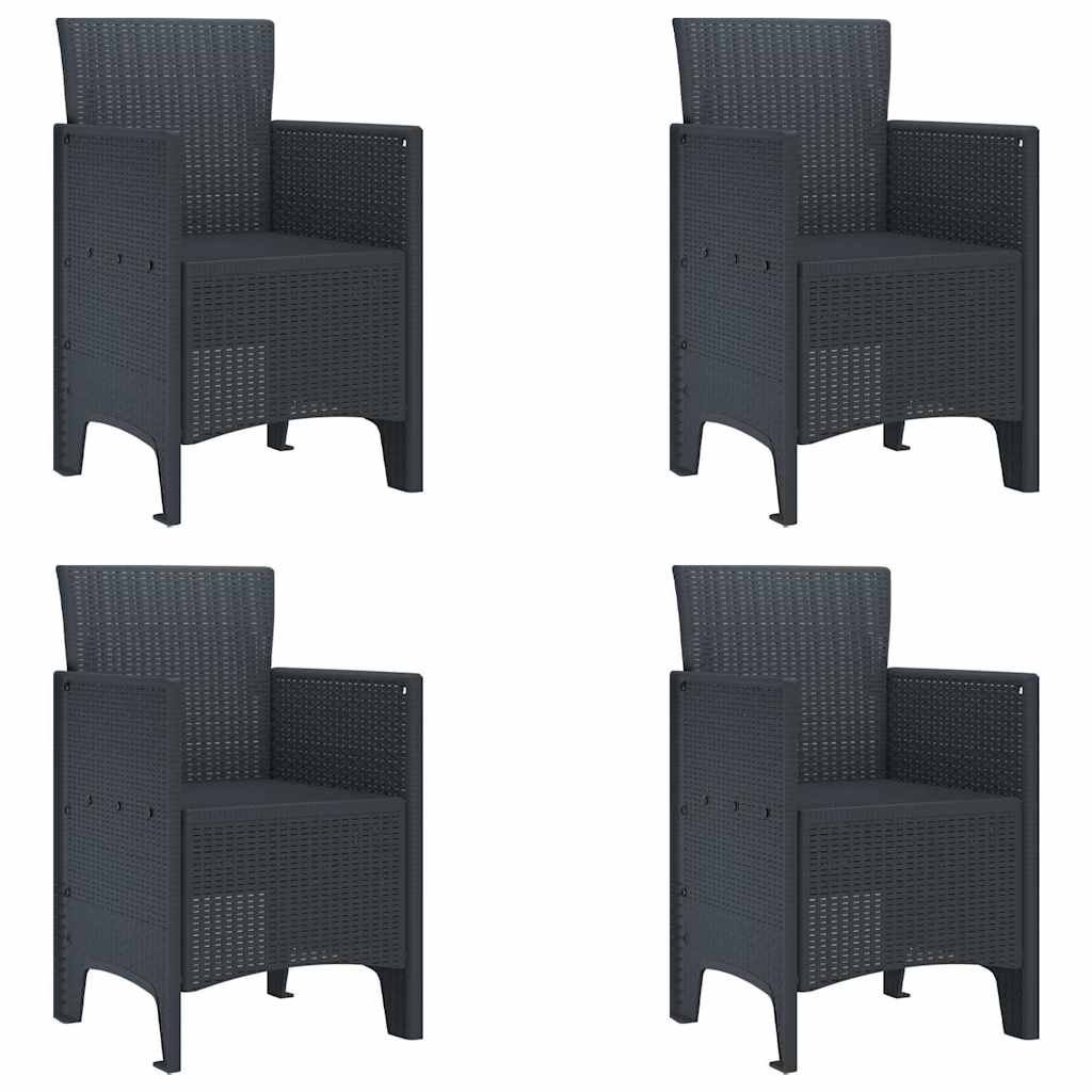 Have Spisebordssæt 5 pcs Antracit Polt rattan