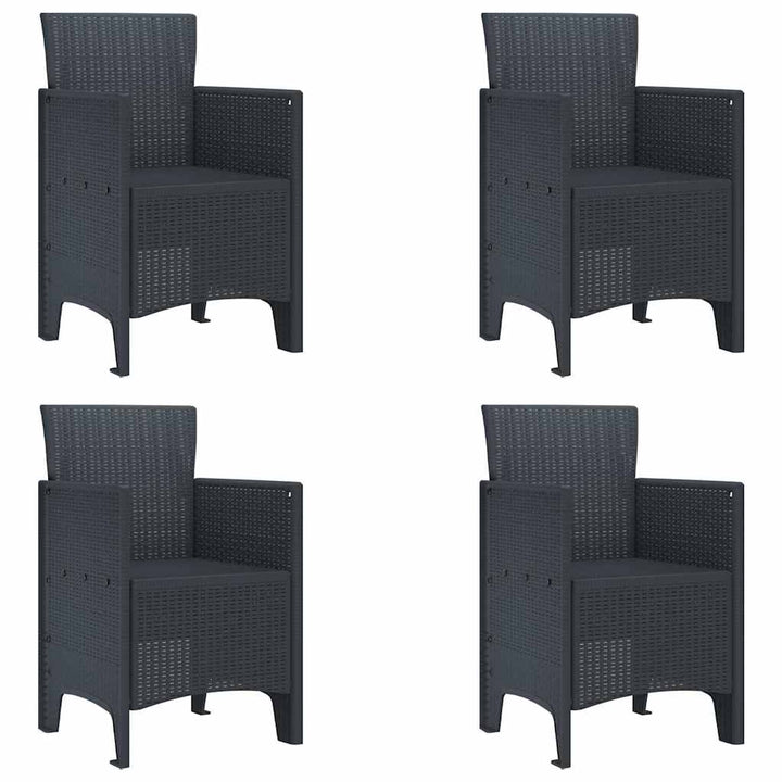 Have Spisebordssæt 5 pcs Antracit Polt rattan