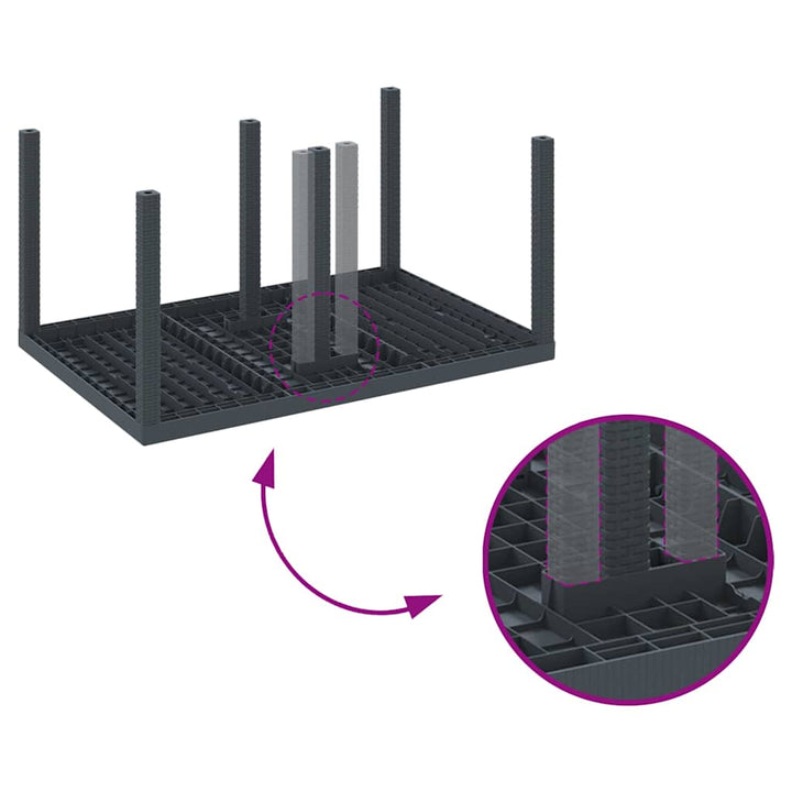 Have Spisebordssæt 5 pcs Antracit Polt rattan