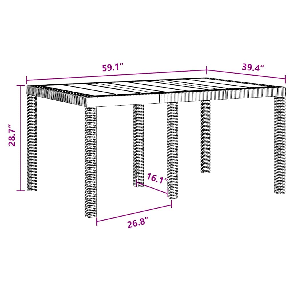 Have Spisebordssæt 5 pcs Antracit Polt rattan