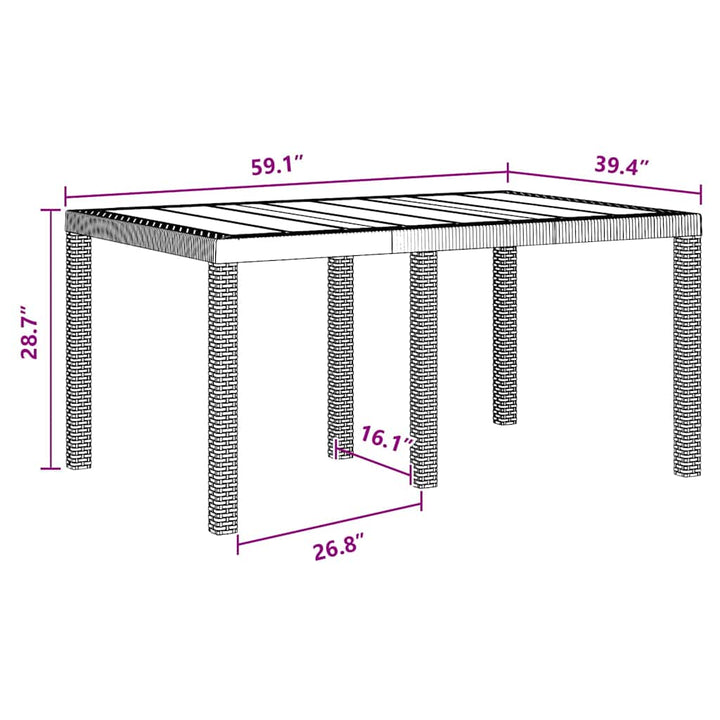 Have Spisebordssæt 5 pcs Antracit Polt rattan