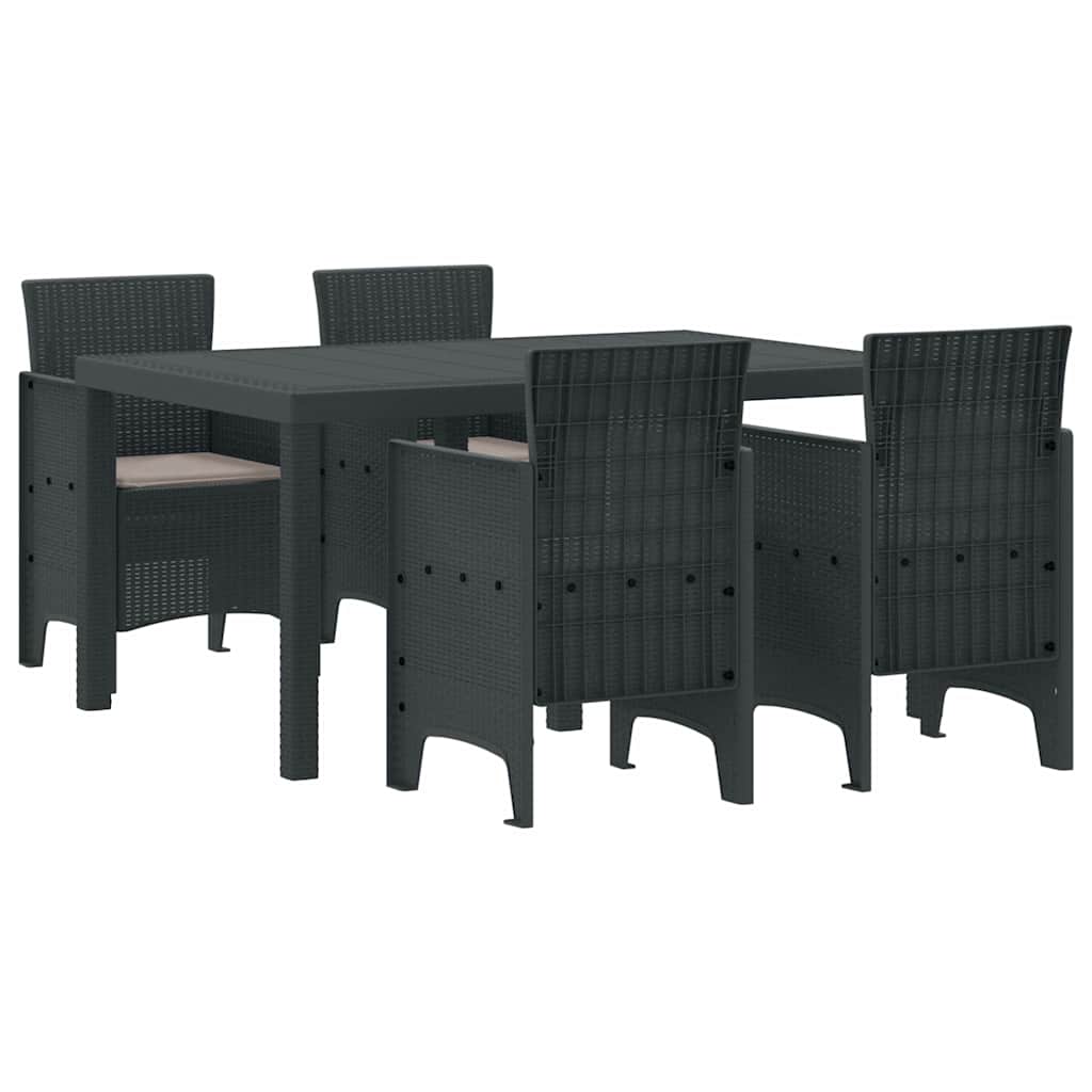 Have Spisebordssæt 5 pcs Antracit Polt rattan