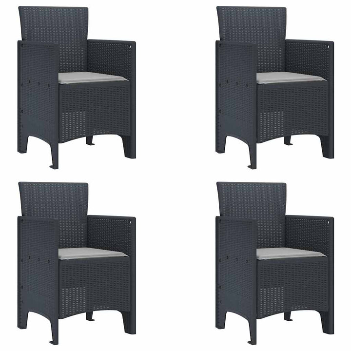 Have Spisebordssæt 5 pcs Antracit Polt rattan