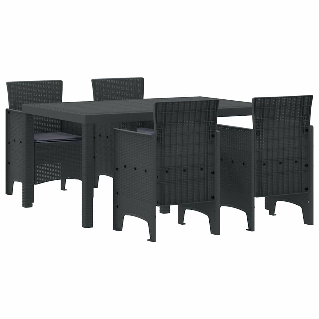 Have Spisebordssæt 5 pcs Antracit Polt rattan