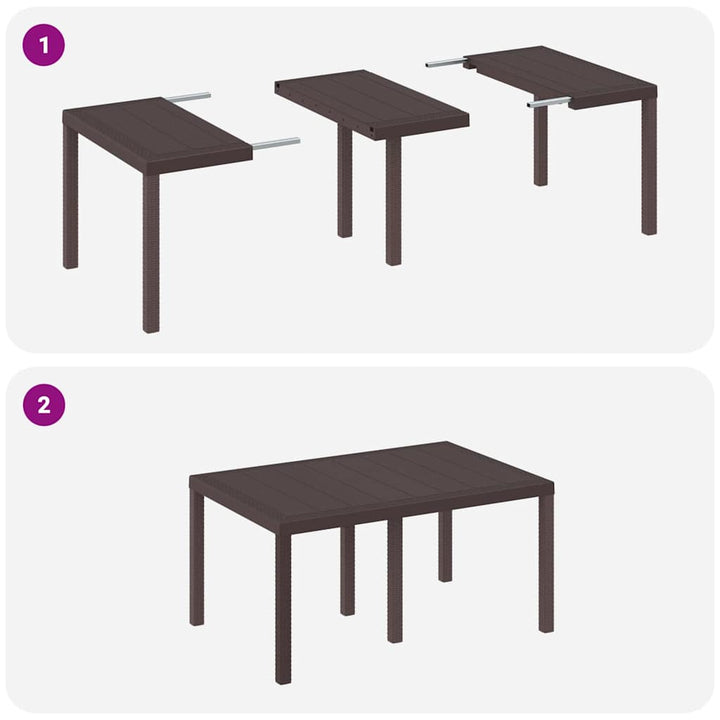 Have Spisebordssæt 5 pcs Brun Polt rattan
