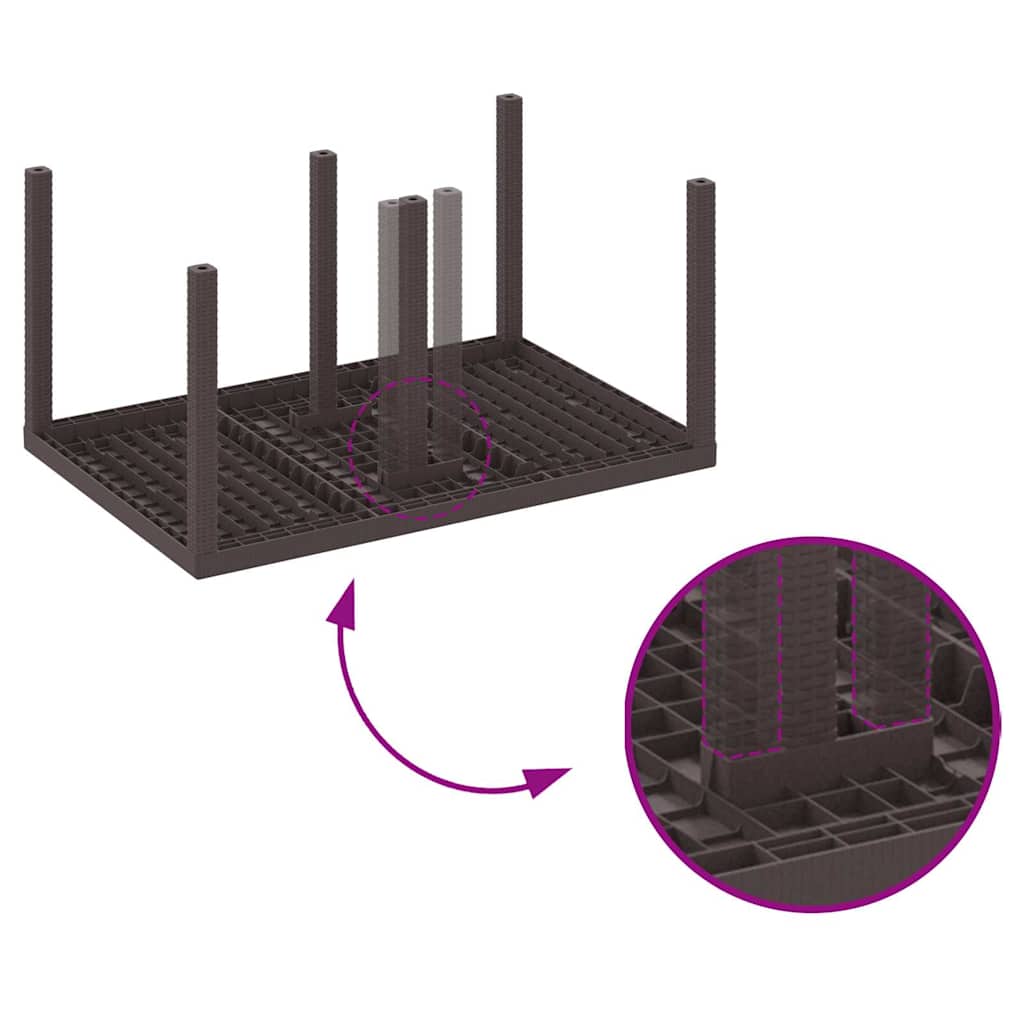 Have Spisebordssæt 5 pcs Brun Polt rattan