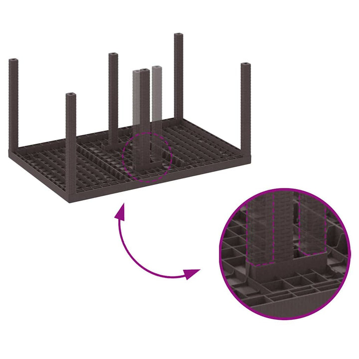 Have Spisebordssæt 5 pcs Brun Polt rattan