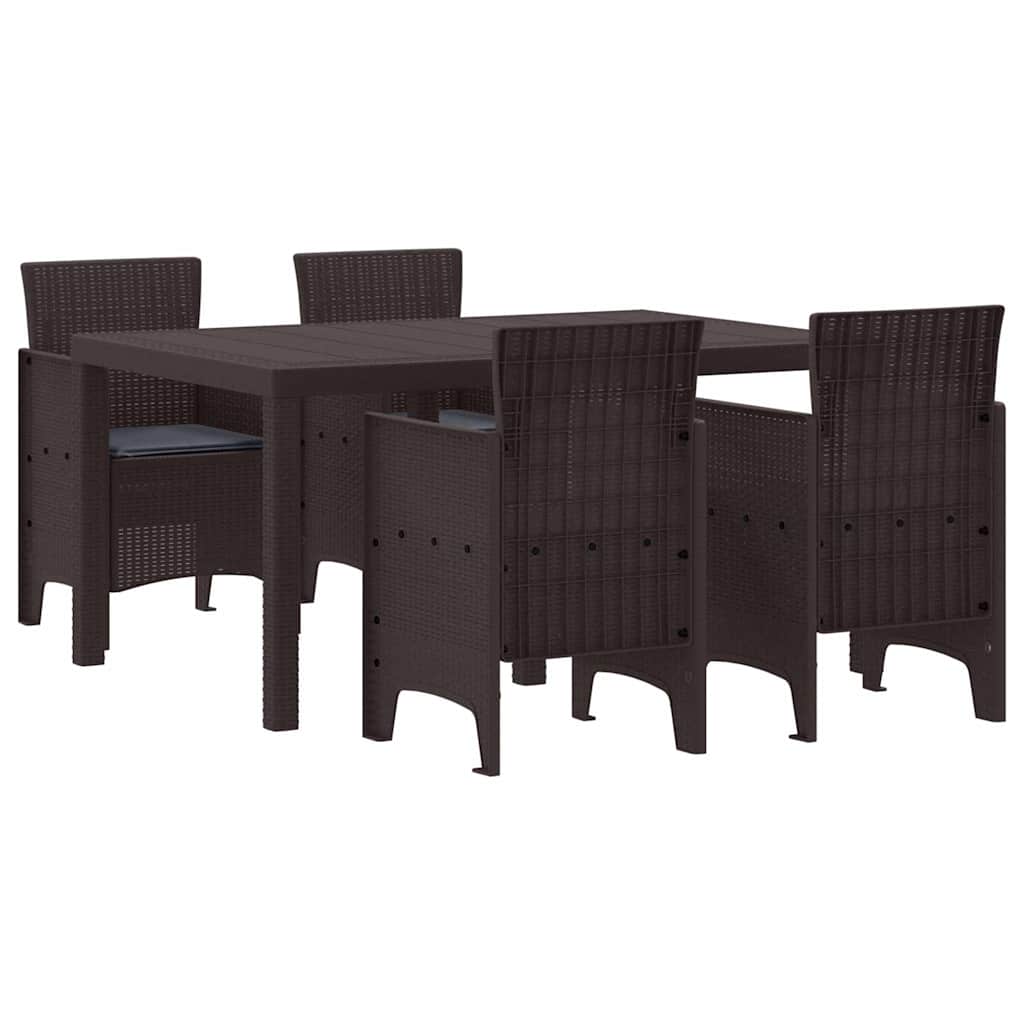 Have Spisebordssæt 5 pcs Brun Polt rattan