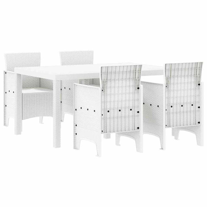 Have Spisebordssæt 5 pcs Hvid Polt rattan
