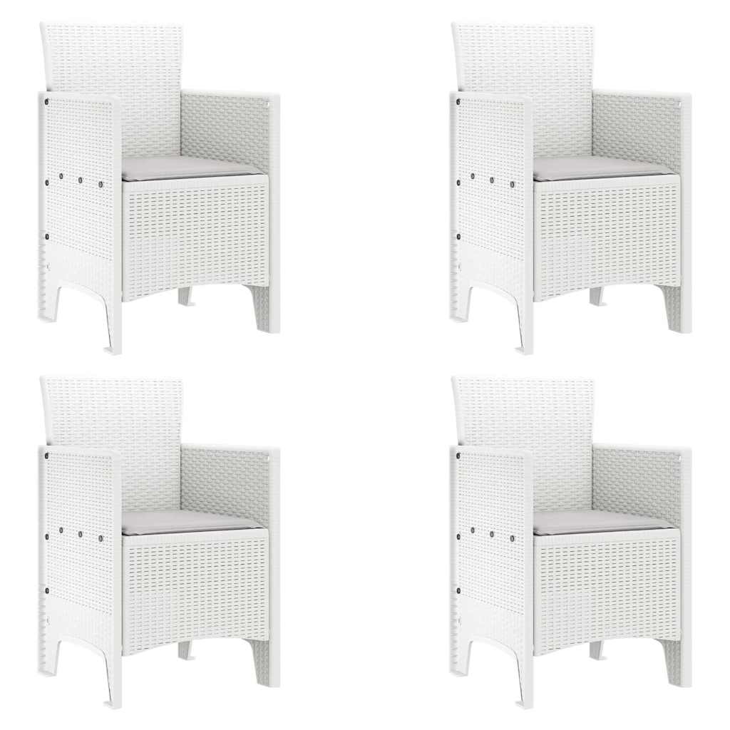 Have Spisebordssæt 5 pcs Hvid Polt rattan
