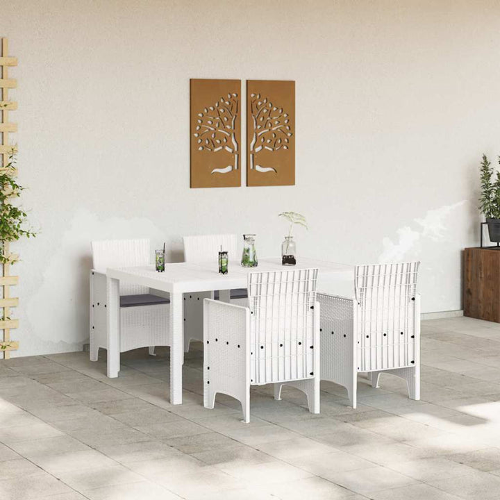 Have Spisebordssæt 5 pcs Hvid Polt rattan