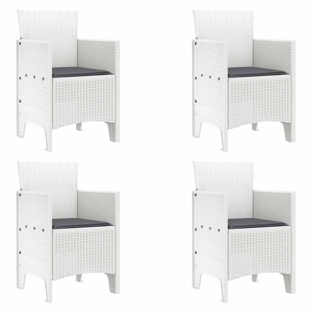 Have Spisebordssæt 5 pcs Hvid Polt rattan